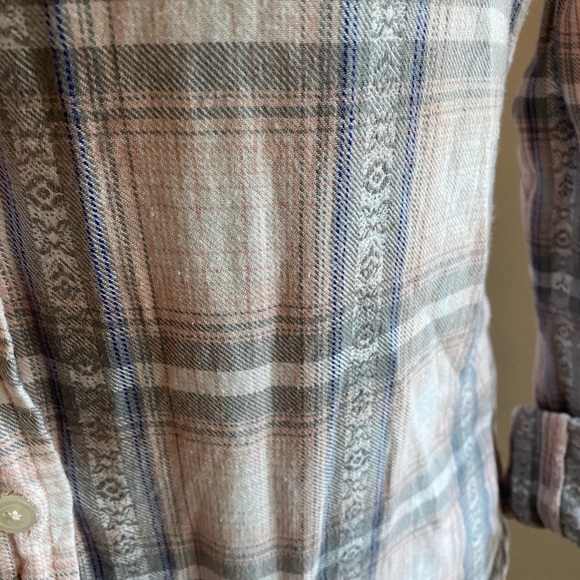 Pink and White Plaid Flannel - Picture 4 of 7